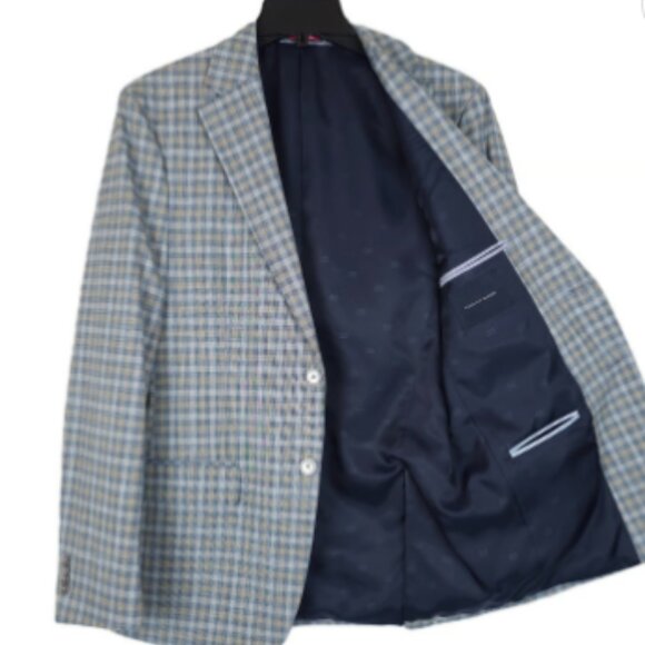 Tommy Hilfiger 46R Men's Conrad Blue/Grey Modern Fit Sport Coat Suit Jacket NWT - Picture 1 of 3